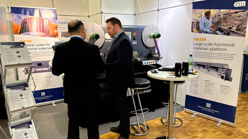 Tobias presenting GM´s PilotCoat at LOPEC 2023