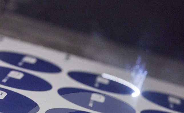 Laser die-cutting on a GM machine